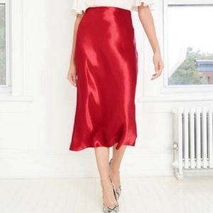 A New Day Red Satin Midi Skirt Size XXL Valentine’s Day Skirt